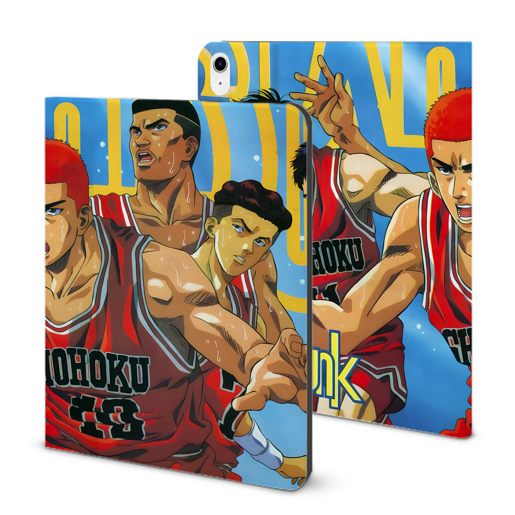 （画像用） SLAM DUNK／スラムダンク IPad ケース ブック型 PUレザー TPU 耐衝撃 軽量 薄型 ペン収納なし 全面保護 IPad 各モデル対応